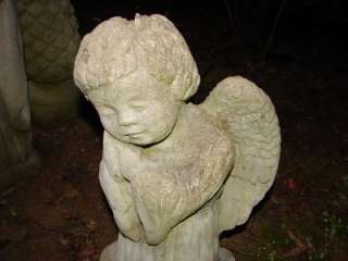 Vintage Concrete Praying Angel Yard Garden Statue Yard Garden Decor 