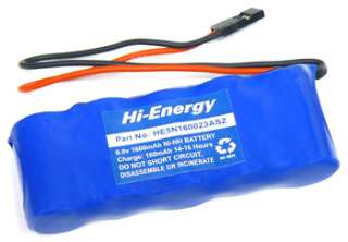 Hi Energy Receiver Battery 6.0V 1600mAh NiMH Flat JR/Z Conn