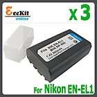 Battery for EN EL1 Nikon Camera Coolpix 4300 885 995