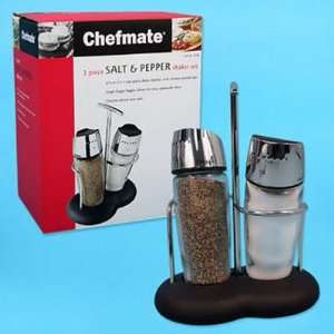  CHEFMATE Chrome Plated Wire Rack Salt & Pepper Shaker Set 