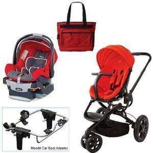 Quinny Red Envy Moodd Travel System with Chicco Fuego Car Seat Diaper 
