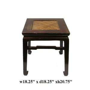  Chinese Rattan Square Claw Legs Table Ottoman Ass617