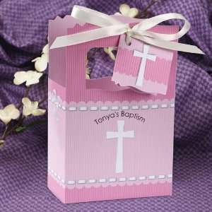  Delicate Pink Cross   Classic Personalized Baptism Favor 