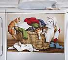 Playful Kittens In Basket Magnetic Appliance Cover