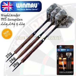 WINMAU HIGHLANDER BRONZE TITANIUM PVD GRIP DARTS 90% TUNSTEN  