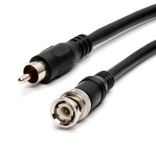 BNC Male / RCA Male, 75ohm, RG59U Coaxial Cable, 95% Braid, Black 6 ft