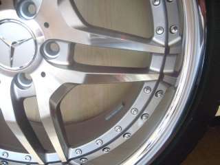 20 mbz wheels tires diamond cut silver inner spokes chrome lip