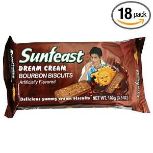 Sunfeast Cookies, Bourbon Creme, 3.5 Ounce Boxes (Pack of 18)
