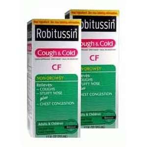  Robitussin Cough & Cold CF Non Drowsy Syrup   2 x 8Oz 