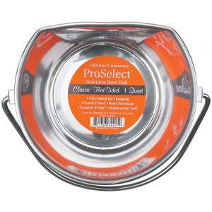 ProSelect Stainless Steel Handle Flat Side Dog Pail 4Qt  
