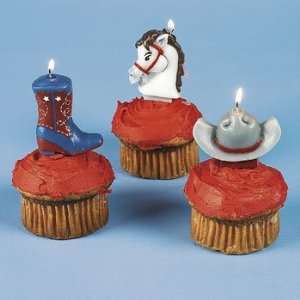 Dozen Western Theme Cowboy Shapes Cake Topper Candles [Toy 