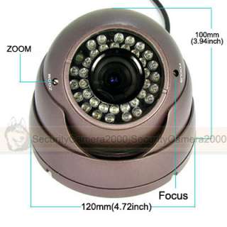 Sony CCD IR 520 TVL Metal Dome Color Camera 3.5 8mm Lens 