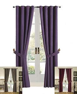 Grommet Top Solid Brown/Burgundy/Purple Micro Suede Window Curtain 