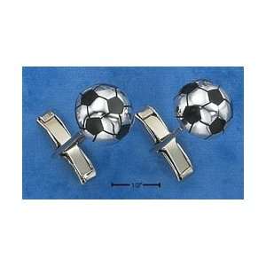  Sterling Silver Soccer Ball Cuff Links 