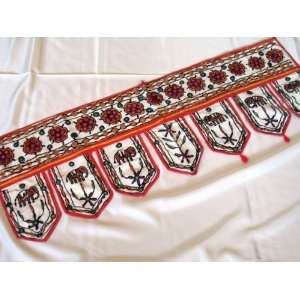 HOME WINDOW EMBROIDERED VALANCE CURTAIN DOOR TOPPER 