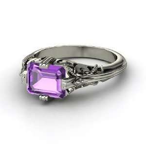   Acadia Ring, Emerald Cut Amethyst Sterling Silver Ring Jewelry