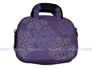 Purple Flower Print Laptop Bag for 14 Notebook  