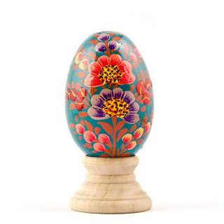 Wooden Easter Egg, Hand Painted Easter Egg  