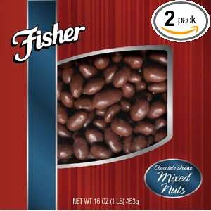 Fisher Nuts Chocolate Deluxe Mixed Nuts, 20 Ounce Boxes (Pack of 2 
