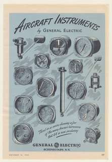 1944 GE General Electric Aircraft Instruments Print Ad  