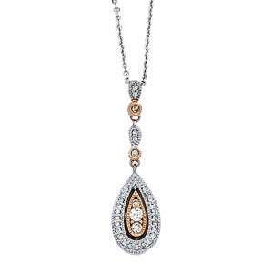   Gold & Diamond Teardrop Pendant on 18 inch Necklace (0.24ctw) Jewelry