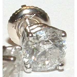   51 cts F VVS1 DIAMOND round platinum stud earrings 