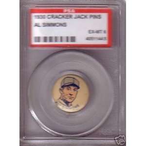  1930 Cracker Jack AL SIMMONS Pin (PSA 6) HOF   MLB Pins 