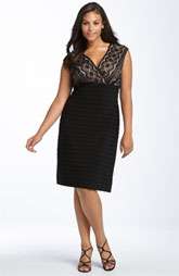Adrianna Papell Lace Bodice Banded Dress (Plus) $178.00
