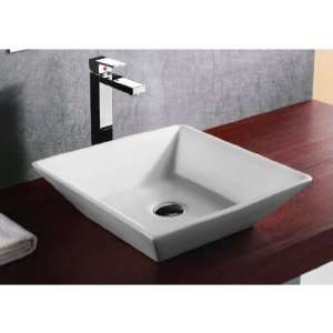  Caracalla CA4256 Square White Ceramic Vessel Bathroom Sink 
