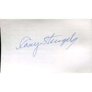 Casey Stengel Autographed 3x5 Card