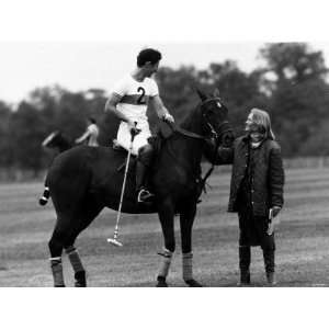 Prince Charles Sits on Horse in Polo Game July 1979 Photographic 