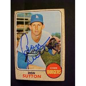 Don Sutton Los Angeles Dodgers #103 1968 Topps Autographed Baseball 