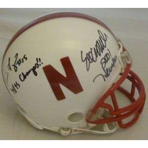  Tommie Frazier Eric Crouch SIGNED Nebraska Mini Helmet 