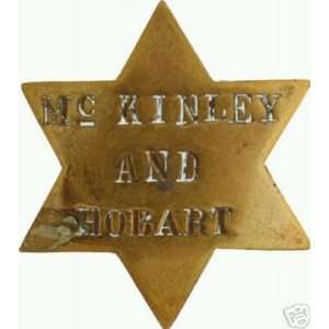  1896 McKinley & Hobart Six Side Star Pin 