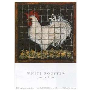  Jessica Fries White Rooster 7 x 5 Poster Print