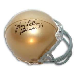 Johnny Lattner Notre Dame Mini Helmet Inscribed Heisman 53 Autographed 