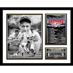 Lou Gehrig New York Yankees  Captains  Framed Milestone Collage