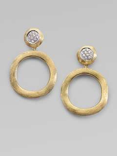 Marco Bicego   Diamond & 18K Yellow Gold Circle Earrings    