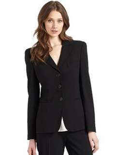 Giorgio Armani   Wool Three Button Suit Jacket/Black