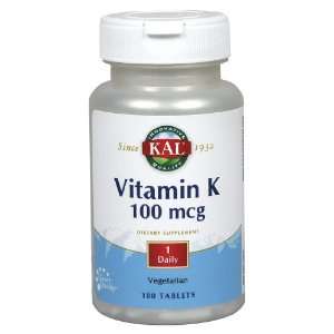  KAL   Vitamin K, 100 mcg, 100 tablets Health & Personal 