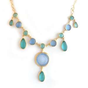   Style Necklace   Blue and Teal Glass Michael Vincent Michaud Jewelry