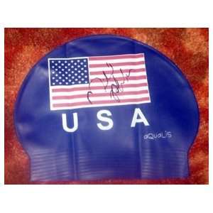 MICHAEL PHELPS autographed USA swimming cap 