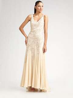 Sue Wong   Sleeveless Beaded Gown    