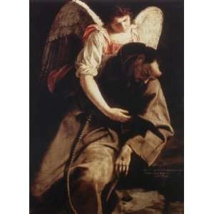   name St Francis and the Angel, By Gentileschi Orazio