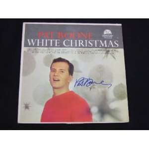 Pat Boone White Christmas Hand Signed Autographed Record Album Lp 
