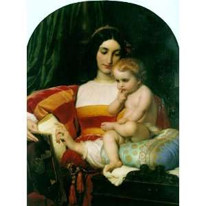 FRAMED oil paintings   Paul Delaroche   24 x 32 inches   The Childhood 