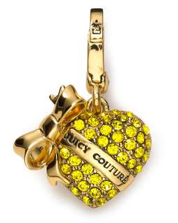 Juicy Couture Yellow Pavé Heart Charm   Bracelets   Jewelry   Jewelry 