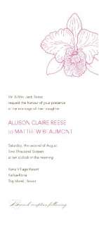 PINK ORCHID WEDDING INVITATIONS & RSVP WITH ENVELOPES  