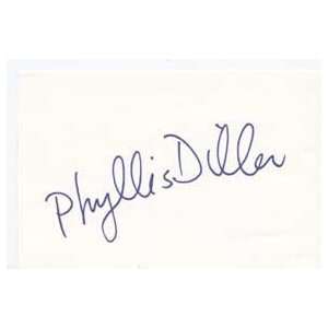 PHYLLIS DILLER Signed Index Card In Person