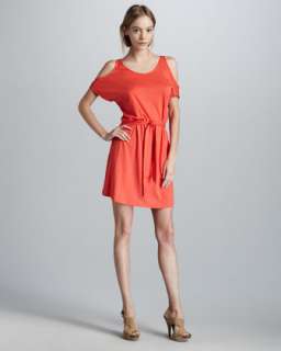 Scoop Neckline Coral Dress  